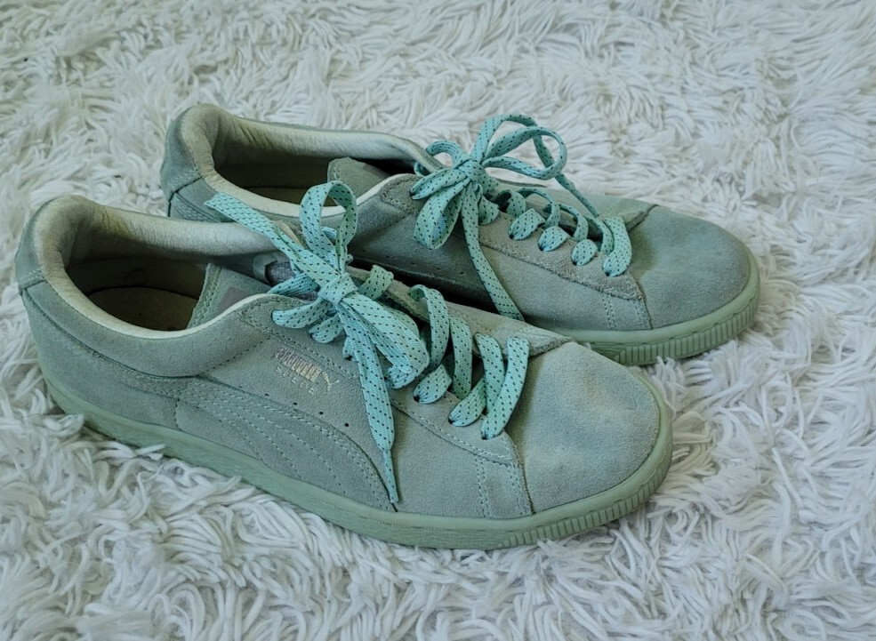 lime green puma suede