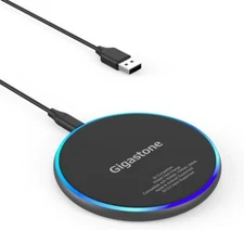 Gigastone 15W Fast Wireless Charger Qi-Compatible Apple iPhone Samsung Pixel LG