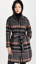 New Rails Women’s Melina Wool Blend Coat In Manhattan Plaid Size L $388