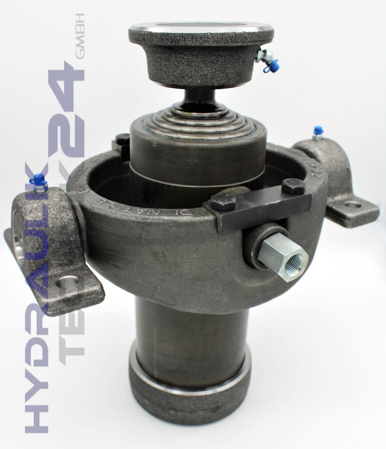 Teleskopzylinder 2-stufig 75/60mm 520mm hub mit Kardanring