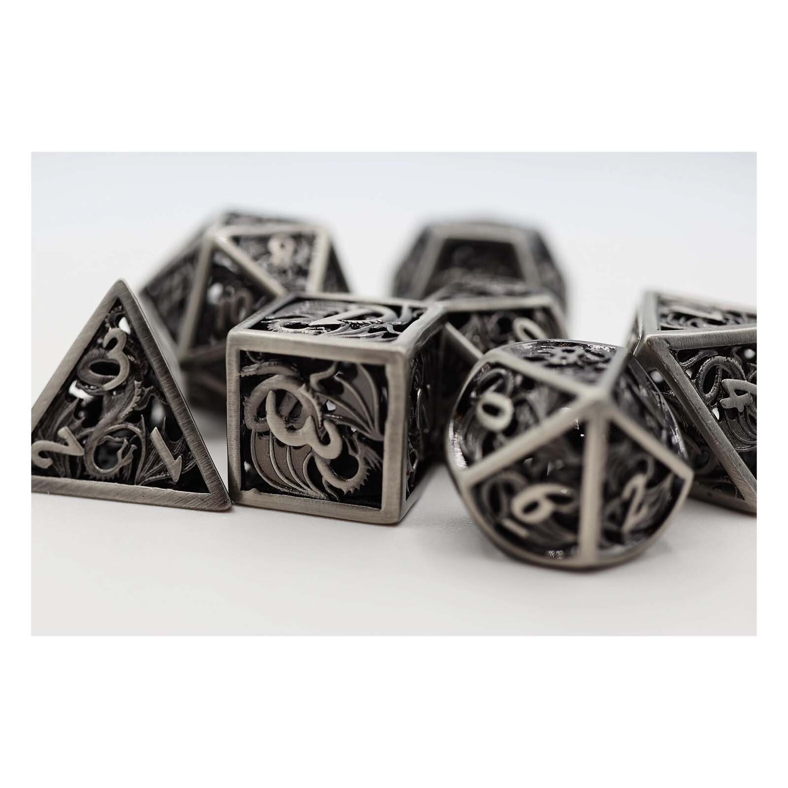Пенопластовый Мозг Дракона Эссенция Серебряный Полый металлический набор игральных костей для RPG
