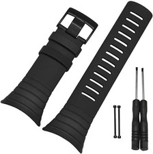Silicone Watchband Replacement Strap tool for SUUNTO CORE All Black SS014993000