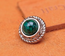 10X 16MM GREEN STONE ROPE SIDE LEATHERCRAFT SADDLE BELT WALLET WESTERN CONCHO