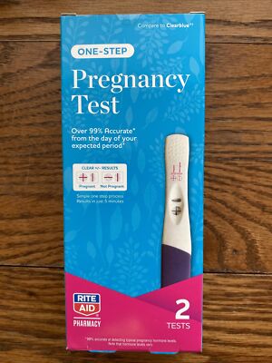 Lot of 2 - RITE AID One Step PREGNANCY TEST, 2 Tests - Over 99% Accurate