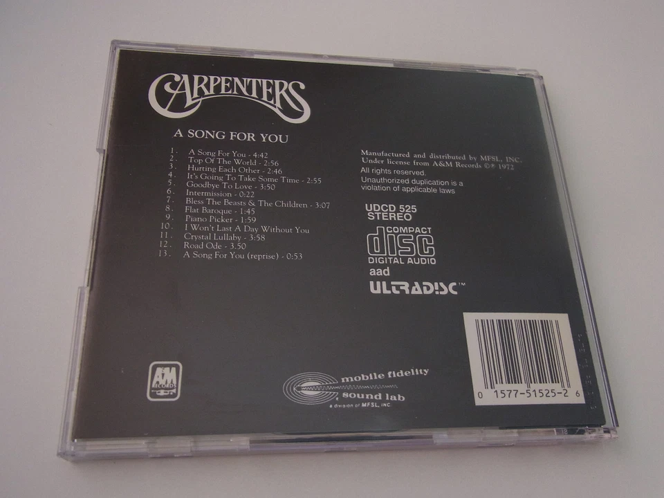 The Carpenters A Song for You MFSL CD ( 24 Karat Gold ) Japan - Bild 2 von 3
