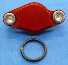 HONDA TRX ATC 250R BDT BILLET PARKING BRAKE BLOCK-OFF PLATE RED NEW USA