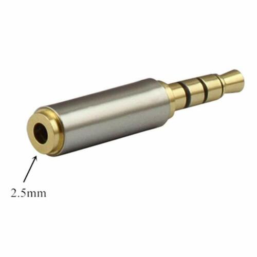 Gold 2.5mm Female to 3.5mm Male Stereo Audio Headphone Jack Adapter Converter - Picture 3 of 5