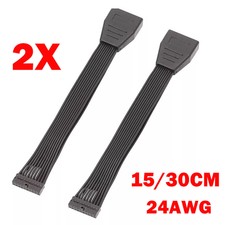 2pcs Motherboard USB 3.0 19Pin 20Pin Pcie Header Extension Ribbon Cable Adapter