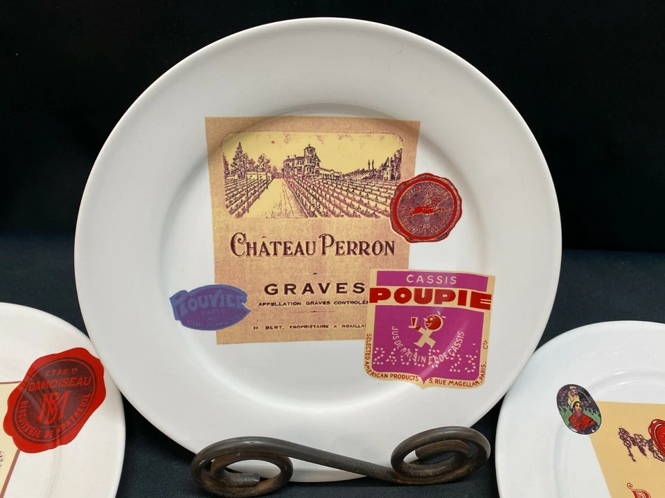 Set of 4 Designs ~ Rosanna "FRENCH WINE" Dessert Plates ~ 8" - Image 2 of 4