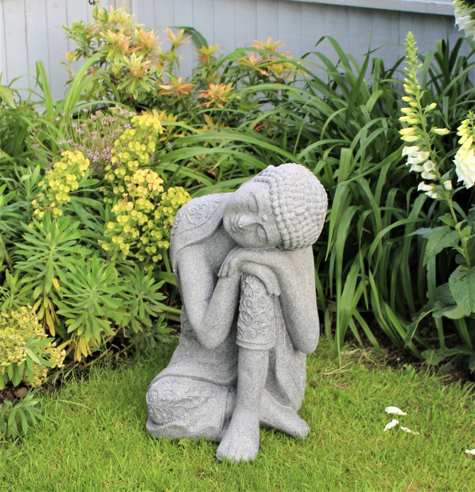 Buddha Garden Ornaments Stone Effect Outdoor Indoor Statue Large 70cm