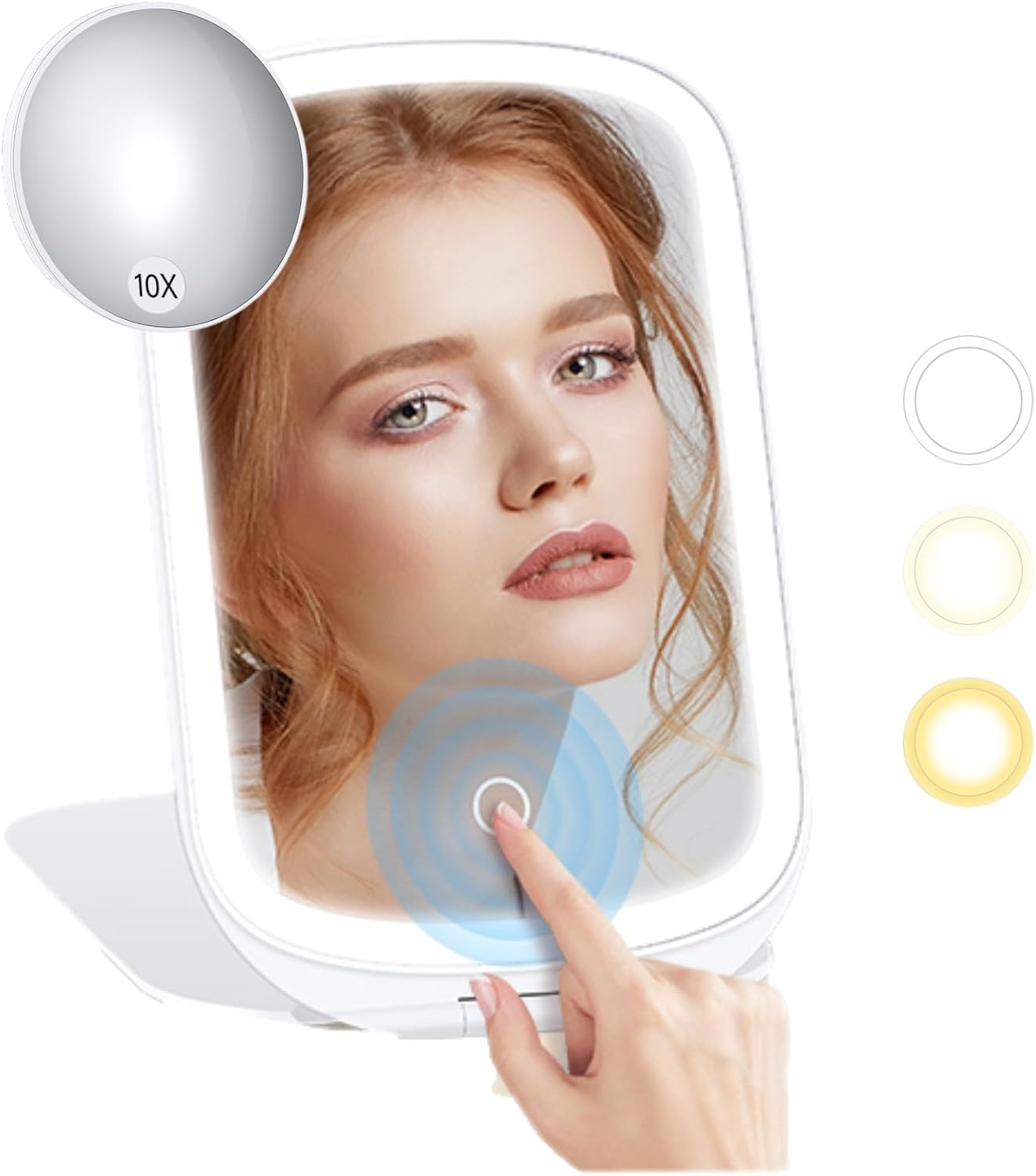 Travel Makeup Mirror with Lights, Rechargeable Portable Lighted Makeup Mirror...