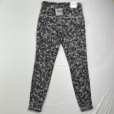 Hurley Womens Leggings Small 26x26 Reversible Black Gray Yoga Pants Jogger NWT