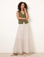  Blue Vanilla Womens  Jersey Band Tiered Skirt