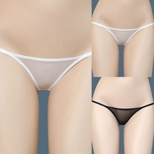 Women Sheer Ultra-Thin Mesh Low-Rise Thong See-Through Panties Lingerie Knicker