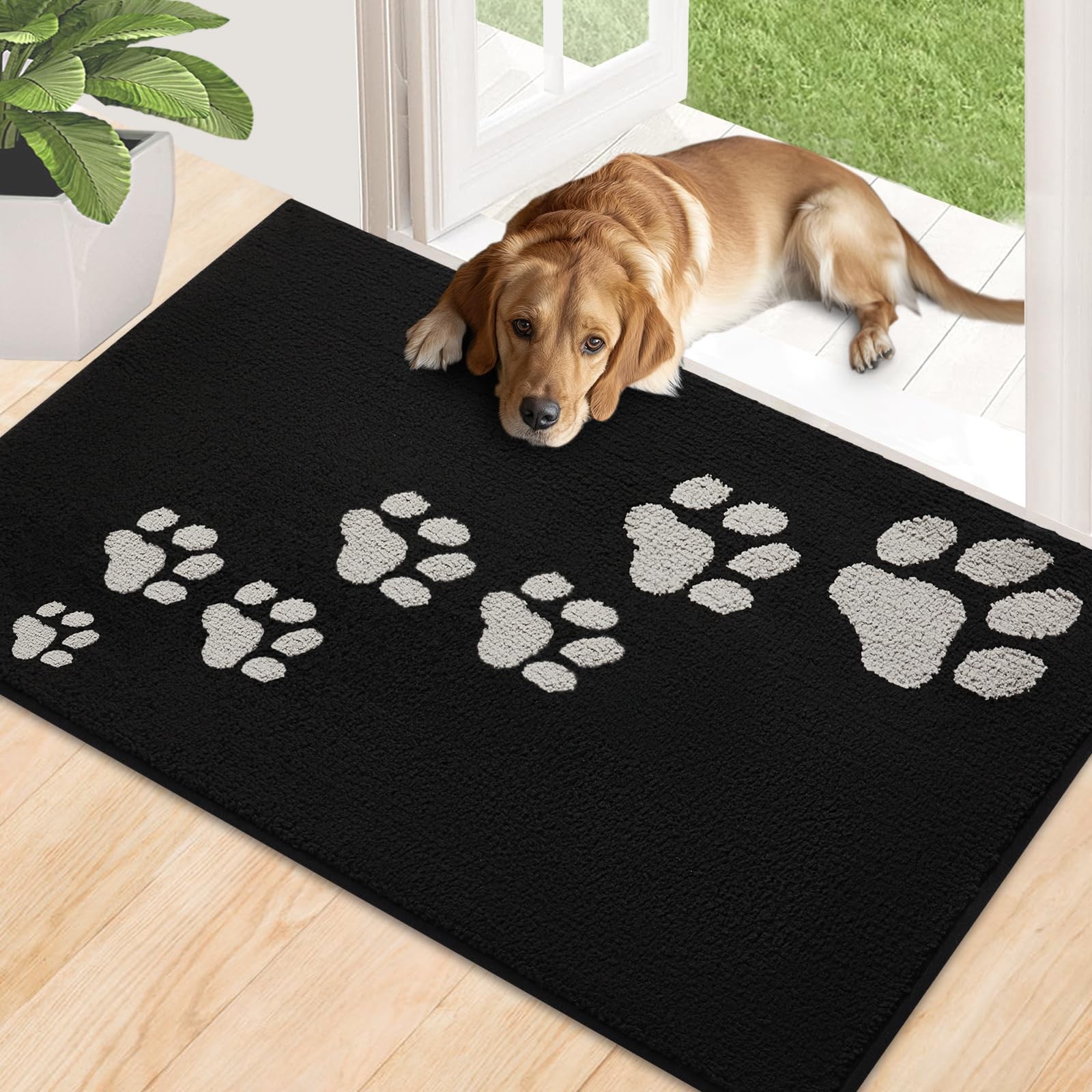 Non-Slip Rubber Backed Absorbent Indoor Door Mat 32x48 Inches
