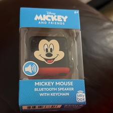Disney Mickey Mouse Bitty Box Bluetooth Portable Cube Speaker Black Red Keychain