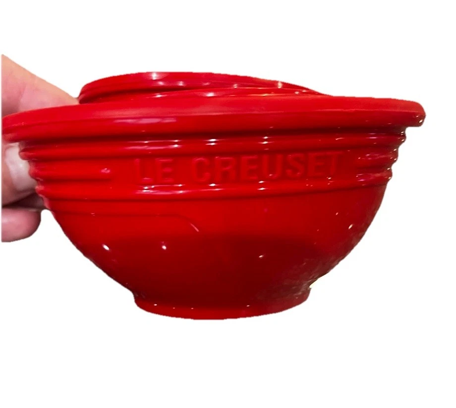LE CREUSET Tazas Medidoras Silicona Rojo Juego de Cuatro Tazones 1/4 Taza-1 Taza Foto 3 de 4