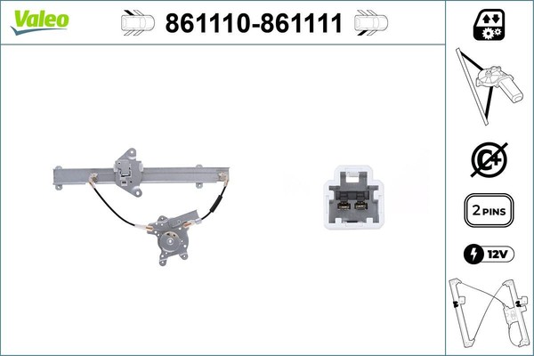 Valeo 861111 Fensterheber Hinten Rechts FüR CitroËN Honda Peugeot Renault-image