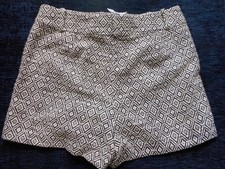 BNWT Ann Taylor Loft black white pattern wool blend shorts 32 waist