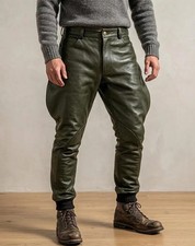 Mens Cowhide Leather Jodhpurs Pants Handmade ...