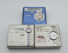 Sony MiniDisc Walkman Lot of 3 MZ-R700 Silver, MZ-R700 Blue MZ-N707 Silver