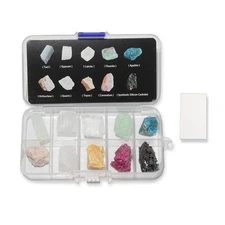 Moh's Hardness Test Kit - Include 10 Rock Mineral Specimens and 1 Unglazed Po