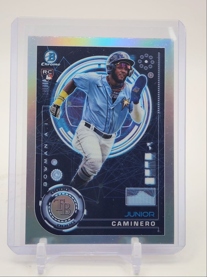 JUNIOR CAMINERO 2024 BOWMAN CHROME AI ROOKIE REFRACTOR RAYS RC Q0190