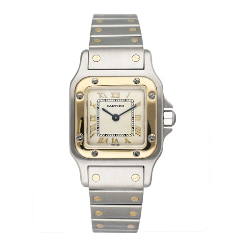 Cartier Santos Galbee W20031C4 Silver Dial Two Tone Ladies Watch