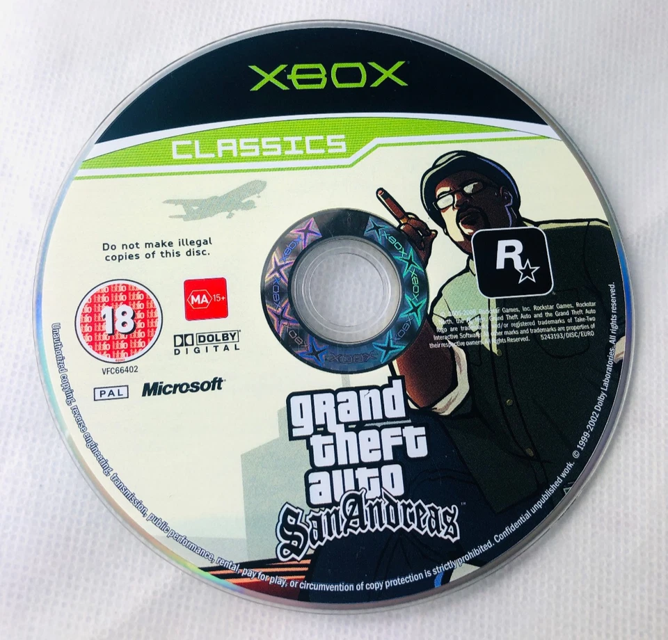 Video Game GTA Grand Theft Auto San Andreas Disc Only Original XBOX - Image 1 of 1