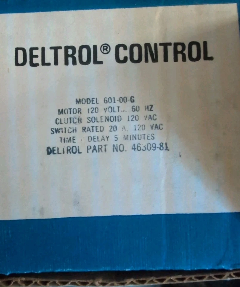 Deltrol Controls Model 601-00-G, 5 Minute Delay Timer Module 120V AC, 46309-81  - Image 2 of 3