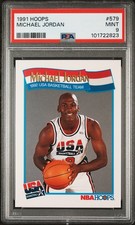 NBA Hoops 1991-92 Michael Jordan #579 Base PSA 9 USA Basketball