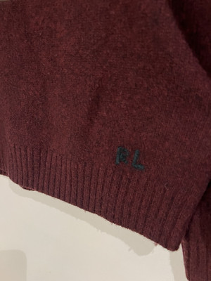 Ralph Lauren Polo Cashmere Wool Jumper Burgundy Teddy Bear XL