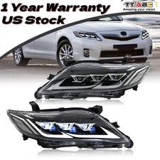 Pair Led Projector Headlights For 2010 2011 Toyota Camry Lesexse Front Lamps