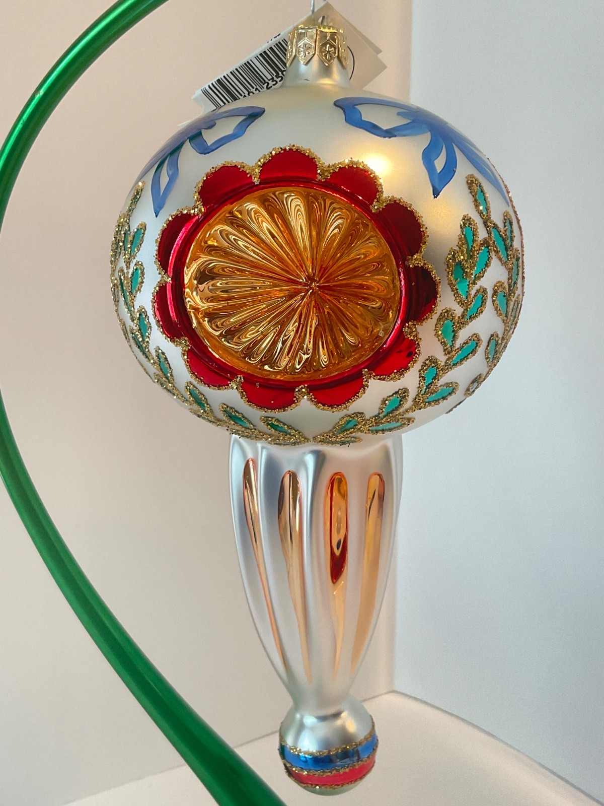 Christopher Radko Glass Ornament EPIPHANY Triple Reflector Ball Drop 8” 94-421-0
