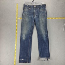 Flint And Tinder Jeans Mens 31x32 Blue Selvedge Made in USA Whiskers Honeycomb