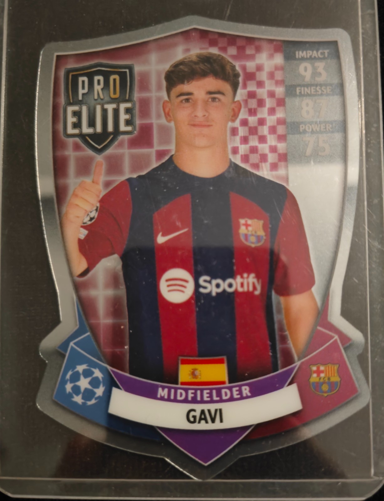 Escudo Topps 2022/23 Gavi Chrome Pro Elite Barcelona UEFA SH 6