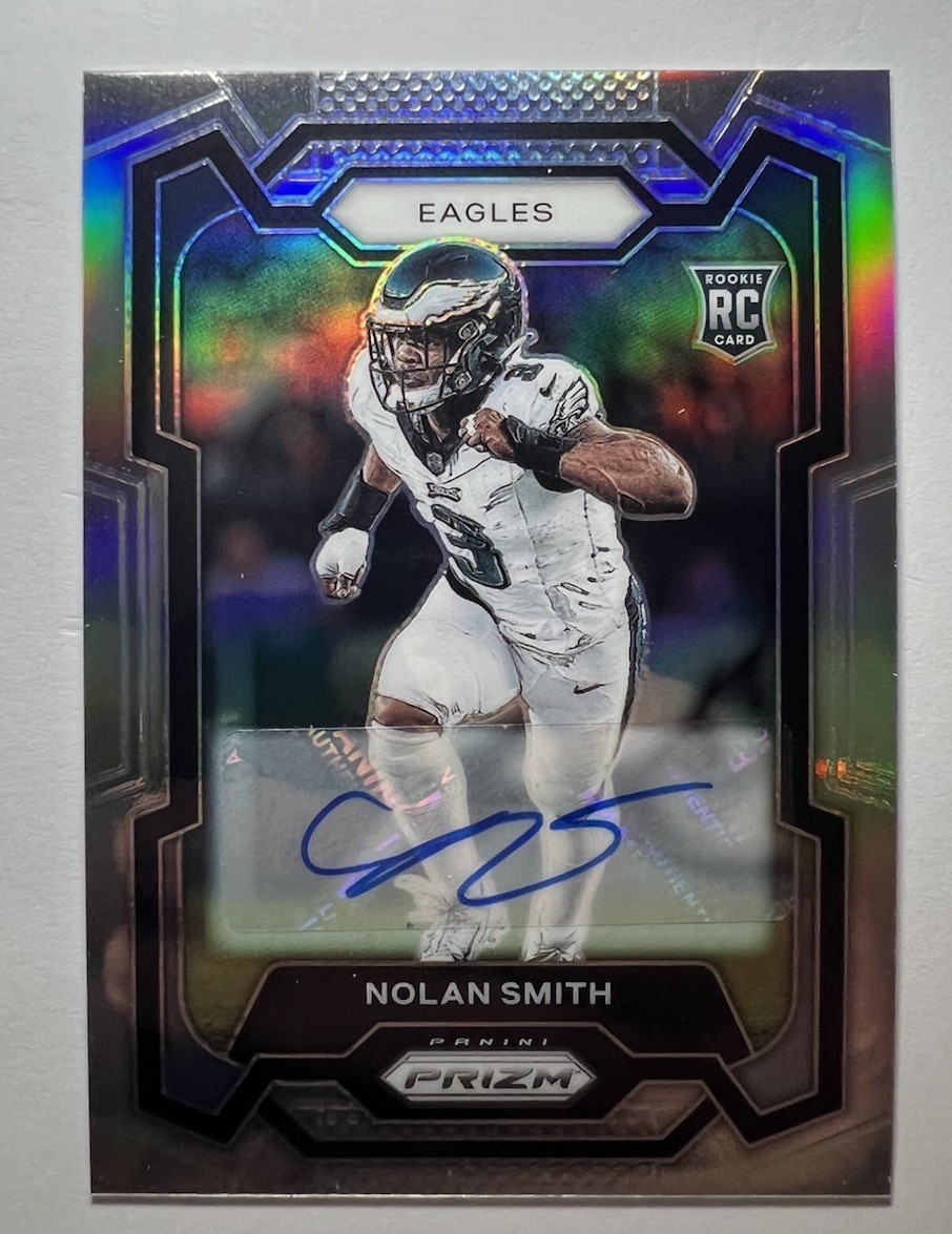 2023 Panini Prizm Silver #382 Nolan Smith Rookie Auto Eagles