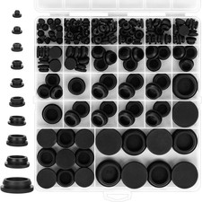 150pcs Rubber Plugs for Black Round Holes,1" 3/4" 5/8" 1/2" 3/8" 15/32" 7/16" 1/