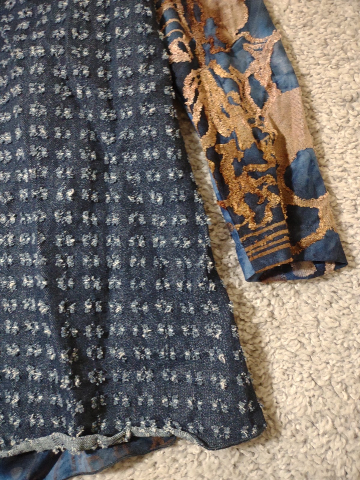 Ali Miles Size M Button Up Top Patchwork Mixed Pr… - image 16