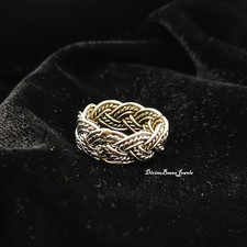 Timeless Knot: Sterling Silver Braided Texture Band Ring Woman Ring All Size