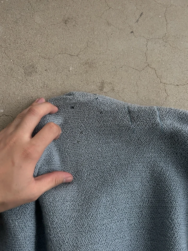 Cárdigan Suéter Vintage Mohair Peludo Mediano Kurt Cobain Grunge Azul Para Hombre Foto 4 de 4