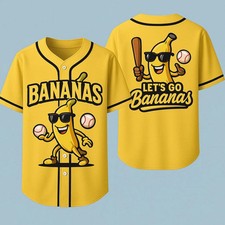New Savannah Bananas Jersey Yellow Funny Baseball Sports Full Size TMB5217