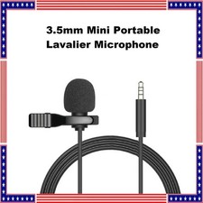 1 PC Mini Portable Microphone Condenser Clip-on Lapel 3.5mm Jack Lavalier wired