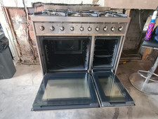 SMEG Freestanding Stainless Steel Gas Cooker 6 Hobs 2 Ovens Grill Natural Gas