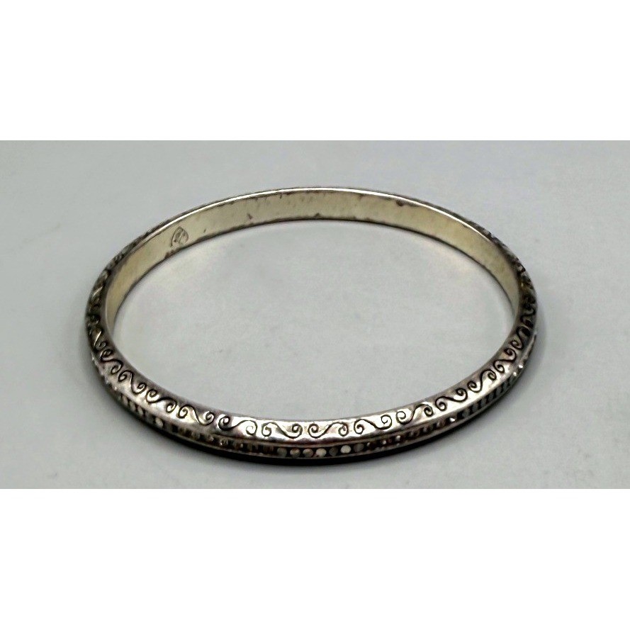 Brighton Silver Plated Scrollwork Crystal Bangle … - image 8