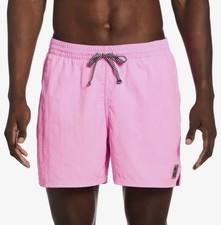 Men's MEDIUM Nike Swim Voyage 5 Volley Shorts Pink Lined Casual NESSB636-670