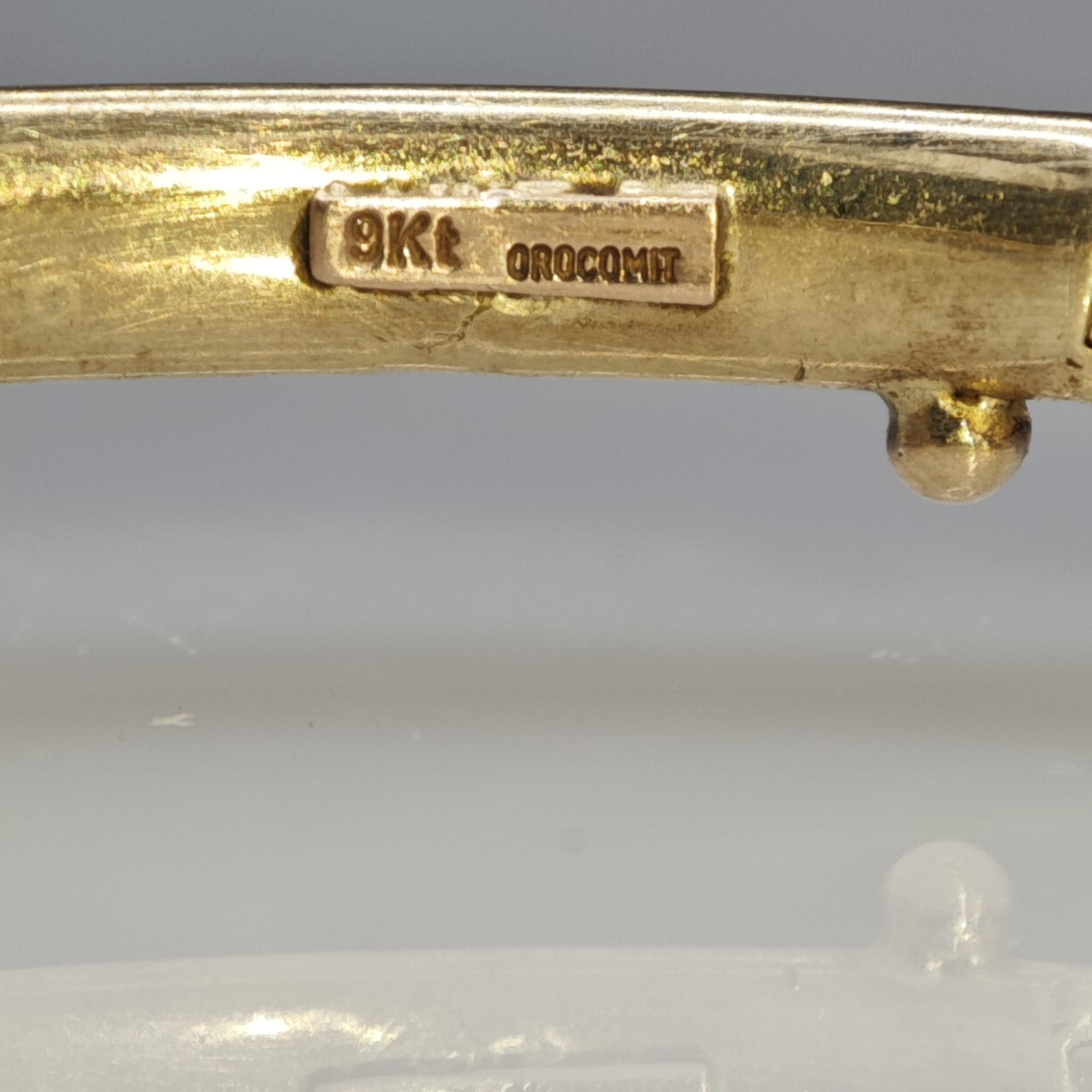 Solid 9ct Gold Torque Bangle Sapphire Vintage 9k … - image 8