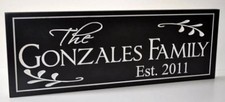 Personalized Carved Wood Family Name Sign With Established Date 8x24