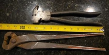 Vintage Big 14" Channellock End Nippers Farrier 10.5  Fence Pliers Hammer Button