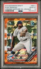 Alek Manoah 2019 Bowman Chrome Sapphire 1st Orange Refractor /25 PSA 10